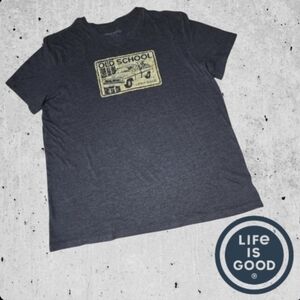 Life is Good T-Shirt Mens Old School Vintage Truck Graphic Cool Tee Grey‎ XL